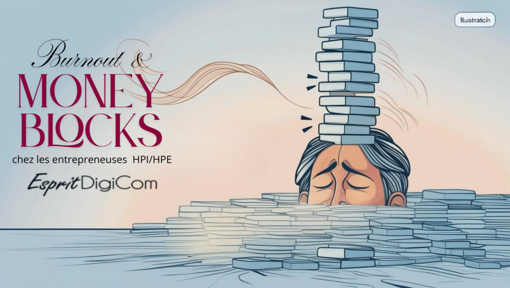 Burnout & Money Blocks chez les entrepreneuses HPI-HPE.